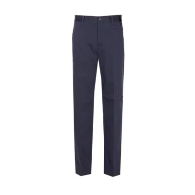 Fendi Men Micro Ff Logo Pants In Blue