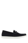 Fendi Midnight Suede O Lock Light Loafers In Blue