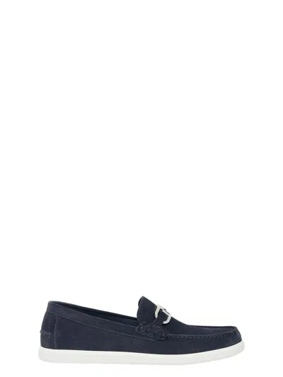 Fendi Men's Midnight Suede O Lock Light Loafers