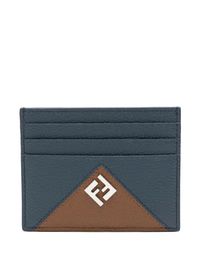 Fendi Men's Mini Card Case In Blu Marine