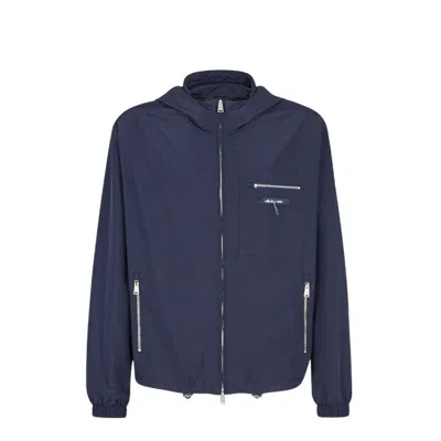 Fendi Men's Mirto Kway Nylon Jacket In Blue
