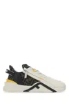 Fendi Men Multicolor Leather And Fabric Flow Sneakers In White