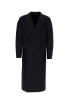 Fendi Black Wool Double-breasted Trench Coat In Black