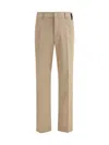 Fendi Cotton Trousers With Hip And Back Pockets In Brown