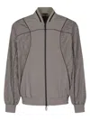 Fendi Men's Nylon Bomber Jacket In Stone Ebano