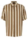 Fendi Beige Pequin Silk Shirt