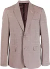Fendi Single-breasted Houndstooth Blazer In Naturale,rosso