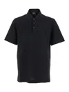 Fendi Ff Piquet Jacquard Polo Shirt In Black