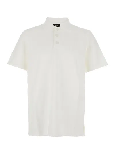 Fendi Men Piquet Ff Allover In White