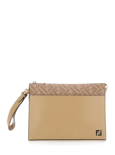 Fendi Men Pochette Ff In White