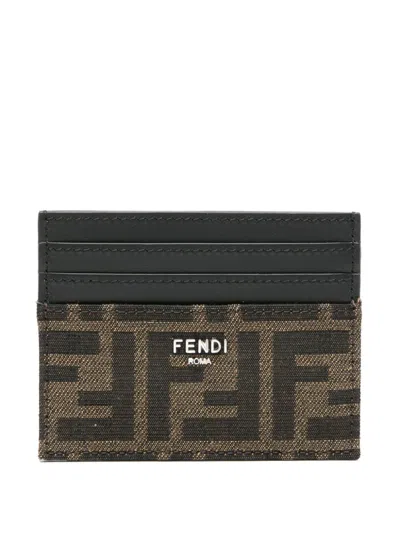FENDI FENDI MEN FF JACQUARD FABRIC CARD HOLDER