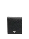 Fendi Shadow Leather Bi-fold Wallet In Black