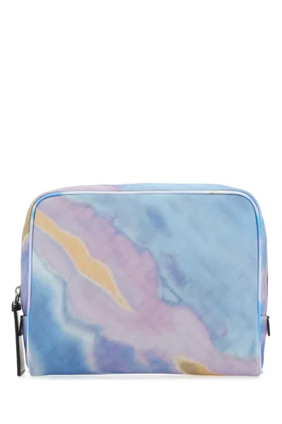 Fendi Men Printed Fabric Beauty Case In Multicolor