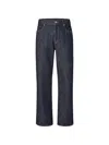 Fendi Straight Leg Denim Trousers With Five Pockets In Blue