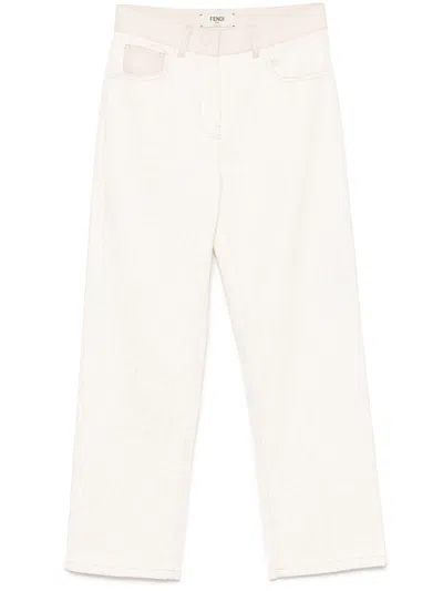 Fendi Men Relaxed Jeans In Neutral