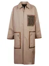 Fendi Logo Monogram Reversible Trench Coat In Brown