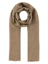 Fendi Geometric Fringed Rectangular Scarf In Camel