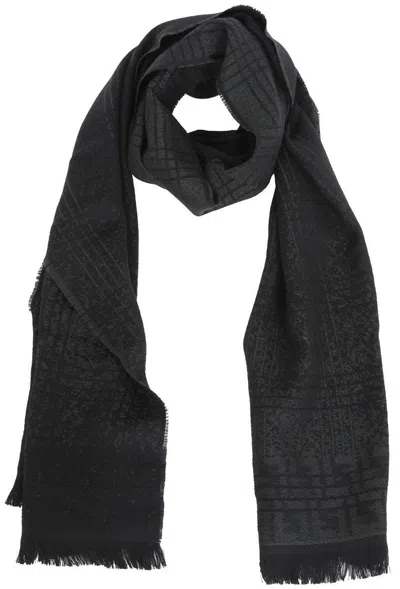Pre-owned Fendi Men Scarf Shawl Tuch 175 Cm X 37 Cm With Wool Green