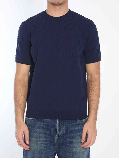 Fendi Men Selleria Pullover In Blue