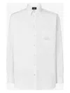 Fendi Crest Embroidered Button-up Shirt In White