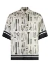 Fendi Multicolor Tools Print Shirt In Sambuco