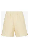 Fendi Jacquard Linen And Cotton Bermuda Shorts With All-over Ff Motif In Neutral