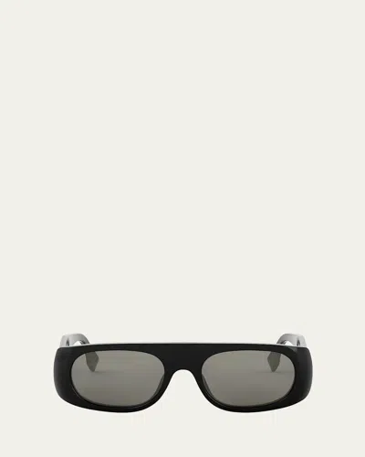 FENDI MEN'S SIGNATURE ACETATE AND NYLON RECTANGLE SUNGLASSES