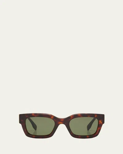 Fendi Men's Signature Oval Logo Sunglasses In Brown