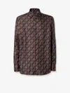Fendi All-over Print Long Sleeves Shirt In Brown