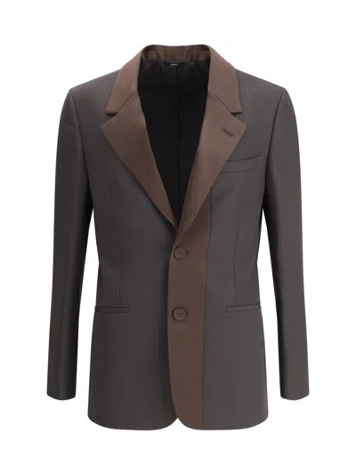Fendi Brown Wool Crepe Blazer Jackets Brown