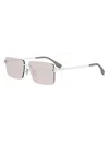 Fendi Sky Rimless Rectangular Sunglasses In White
