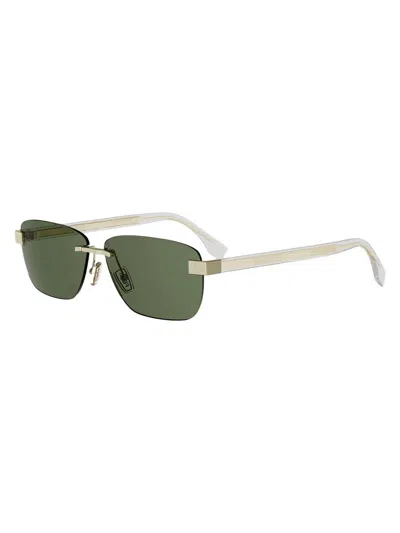 Fendi Men's Sky 61mm Rectangular Sunglasses In Gray