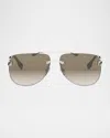 Fendi Palladium-coloured Metal Sunglasses In Brown