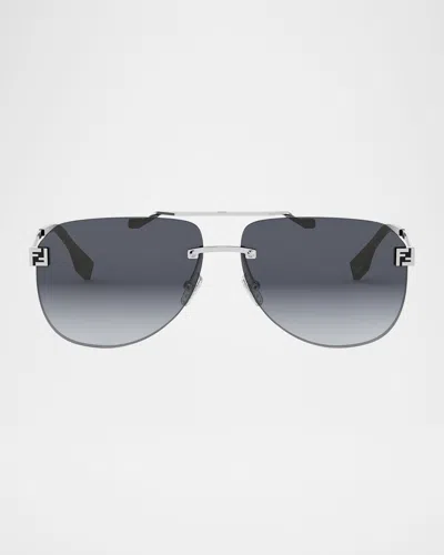 FENDI MEN'S SKY MONOGRAM METAL SUNGLASSES