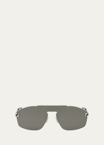 Fendi Men's Sky Shield Sunglasses In Brown