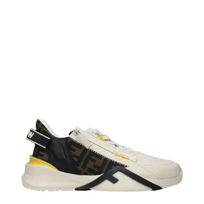 Fendi Men's Sneakers Beige/tobacco Leather In Neutral