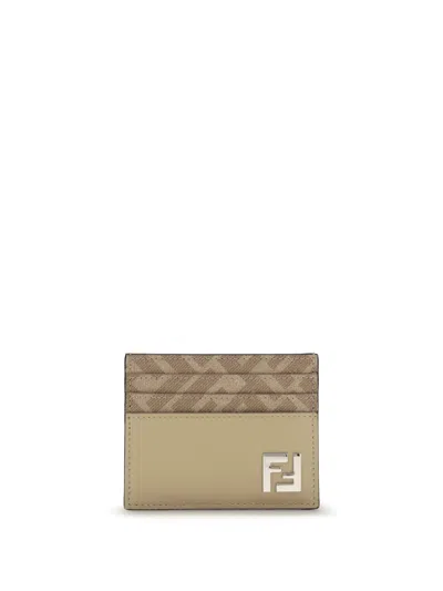 Fendi Men Squared Card Holder In White
