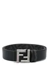 Fendi Ff Squared Reversible Belt In Black