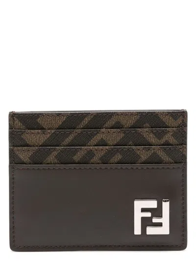 FENDI MEN'S SQUARED FF CARD HOLDER