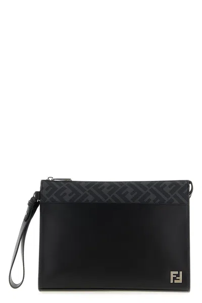 FENDI FENDI MEN 'SQUARED FF' CLUTCH