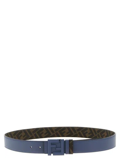 Fendi Men 'squared Ff' Reversible Belt