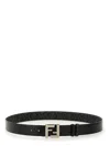 Fendi Men's Squared Ff Reversible Belt In Black