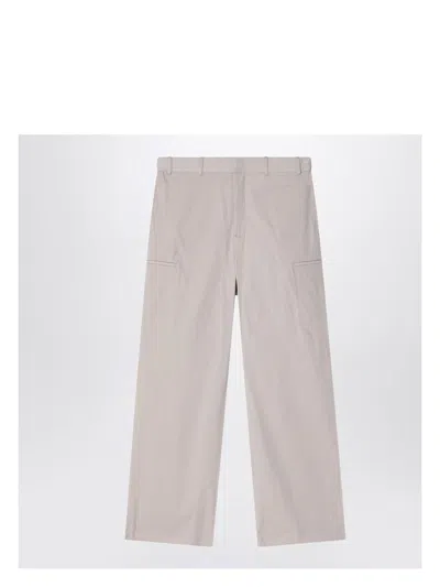 Fendi Men's Stone Cotton Blend Trousers