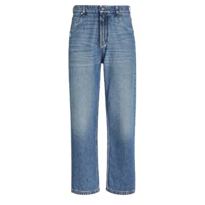 Fendi Men's Straight-cut Long Jeans In Blue
