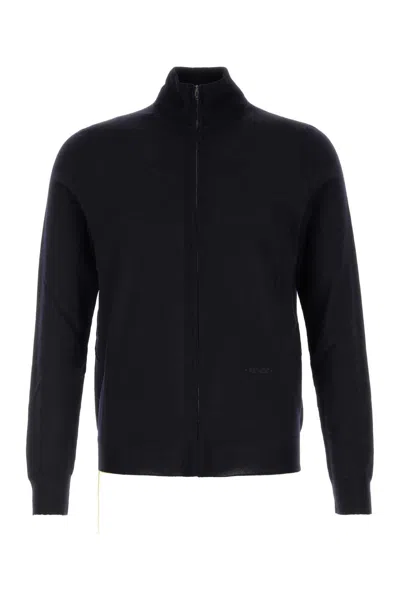 Fendi Men's Stretch Wool Cardigan In Blue
