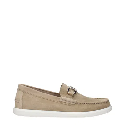 Fendi Cappuccino Suede O Lock Light Loafers In Neutral