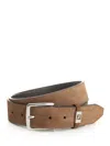 Fendi Men Suede Ff Belt In Brown