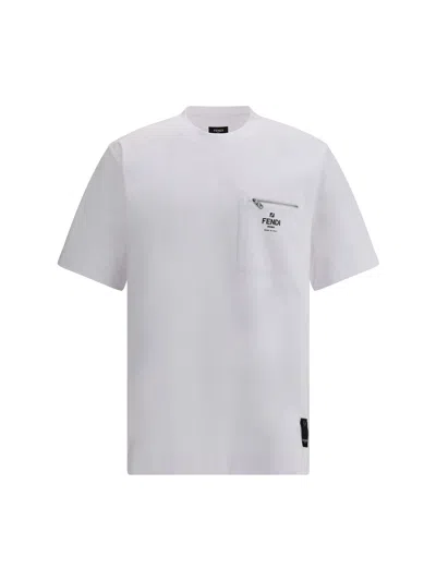 Fendi Men T-shirt With Pocket In White