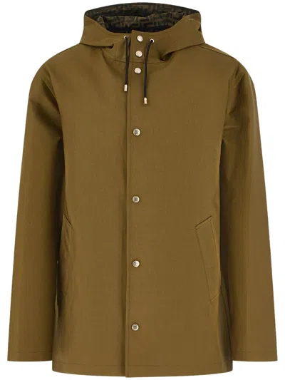 Fendi Men's Tailored Coat In Performance-blend Fabric In Green