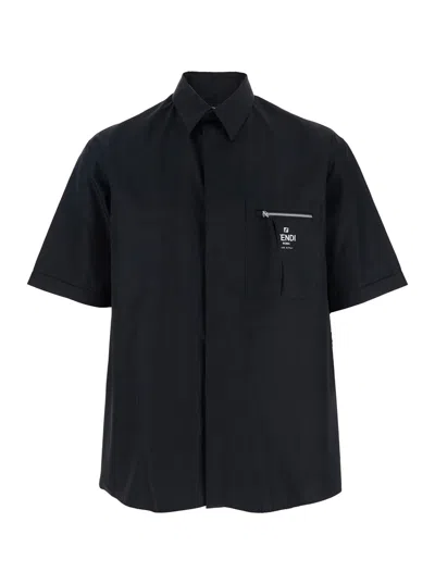 Fendi Men Taschino Con Zip In Black